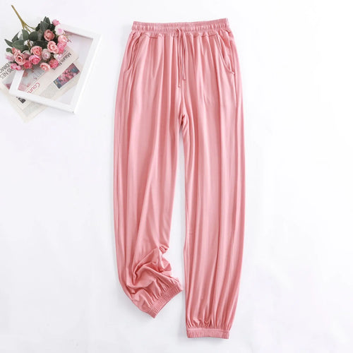 Pantalon Pyjama Femme Modal   Pour Femme nouveau printemps automne doux Modal femmes pyjamas Pantalon vêtements de maison bas de sommeil Pantalon à jambes larges 13 couleurs SUN N.