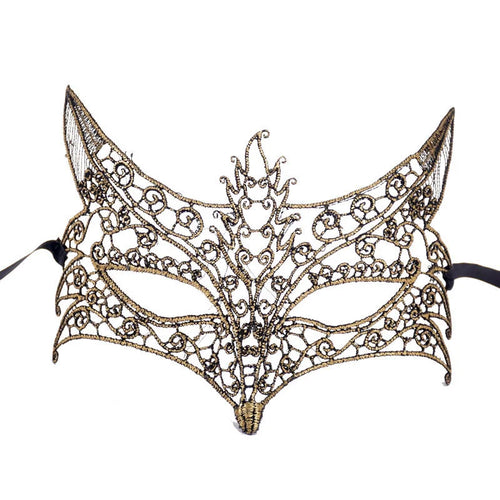 Masque de mascarade en dentelle dorée – Vénitien, élégant masque orné pour soirées thématiques ou bal masqué.