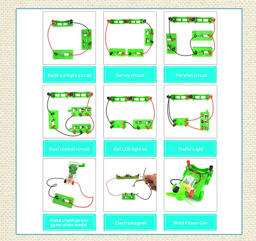 Kits éducatifs de circuits électriques pour étudiants, pour l'apprentissage du laboratoire scolaire, expériences électromagnétiques, outils pédagogiques, jouets scientifiques SUN N.