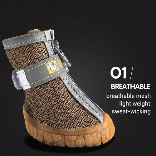 Bottes en caoutchouc pour chien – 4 pièces respirantes pour la marche et la randonnée SUN N.