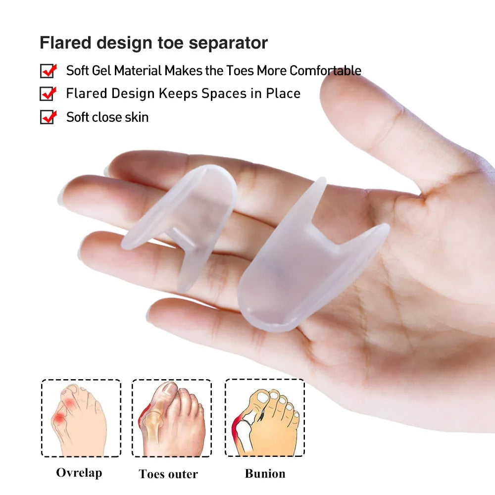Silicone Toe Separator Bunion Corrector Hallux Valgus Set of 2