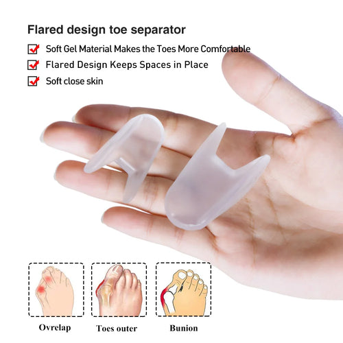 Silicone Toe Separator Bunion Corrector Hallux Valgus Set of 2