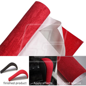 Film vinyle effet velours rouge pour voiture - Rouleau 1,52m x 15m SUN N.