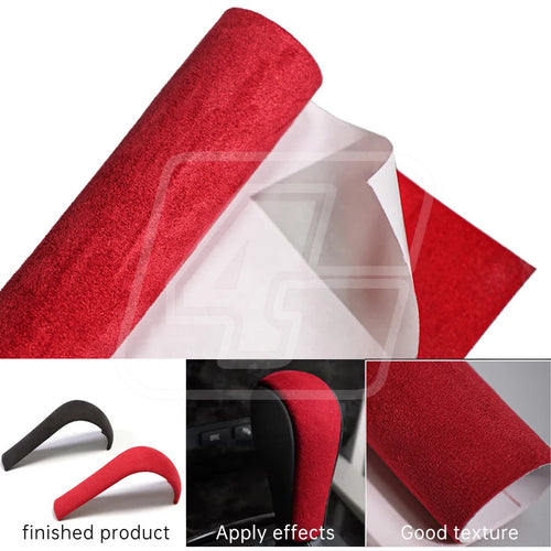 Film vinyle effet velours rouge pour voiture - Rouleau 1,52m x 15m SUN N.