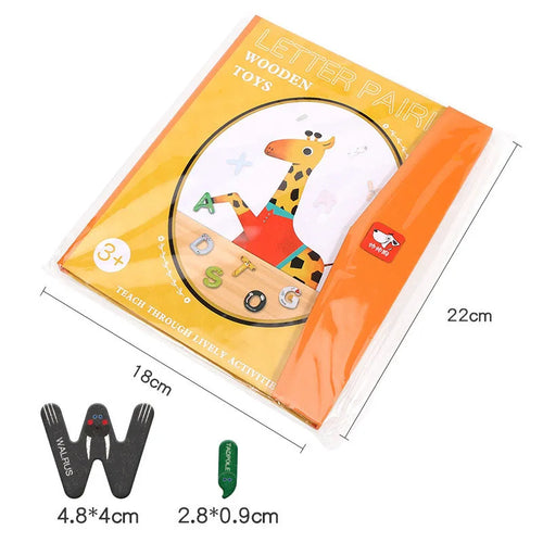 Jeu Montessori en Bois – 26 Lettres Magnétiques et Livre d'Apprentissage SUN N.