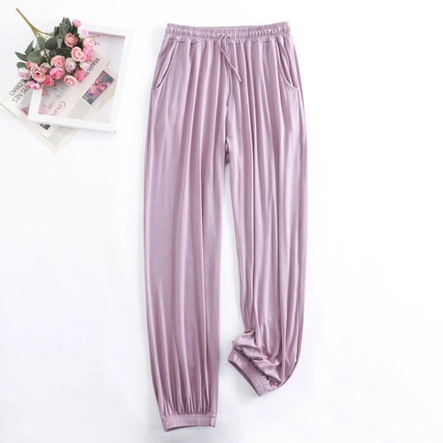 Pantalon Pyjama Femme Modal  Pantalon Pour Femme nouveau printemps automne doux Modal femmes pyjamas Pantalon vêtements de maison bas de sommeil Pantalon à jambes larges 13 couleurs SUN N.