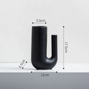 Vase en céramique minimaliste en forme de U SUN N.