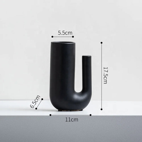 Vase en céramique minimaliste en forme de U SUN N.