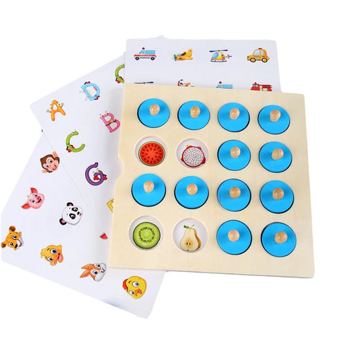 Jeu d'échecs Montessori puzzle en bois 3D, jouet logique, interaction, apprentissage précoce, jouets éducatifs pour enfants, mini SUN N.
