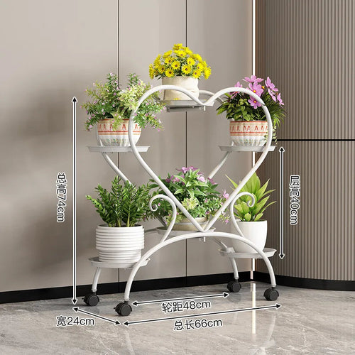 Support à fleurs sur pied Kinno - Étagère verte pour plantes SUN N.