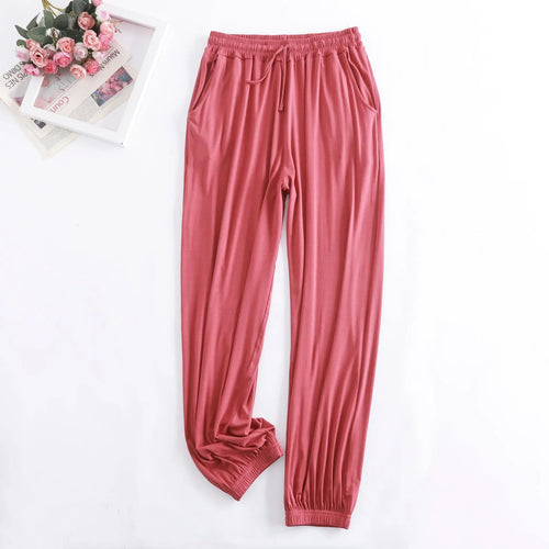 Pantalon Pyjama Femme Modal  Pantalon Pour Femme nouveau printemps automne doux Modal femmes pyjamas Pantalon vêtements de maison bas de sommeil Pantalon à jambes larges 13 couleurs SUN N.