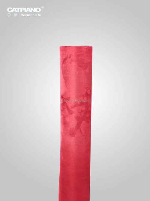 Film vinyle effet velours rouge pour voiture - Rouleau 1,52m x 15m SUN N.