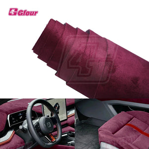 Film vinyle effet velours rouge pour voiture - Rouleau 1,52m x 15m SUN N.