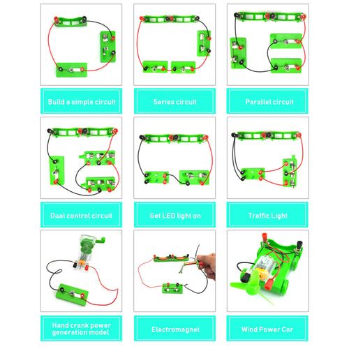 Kits éducatifs de circuits électriques pour étudiants, pour l'apprentissage du laboratoire scolaire, expériences électromagnétiques, outils pédagogiques, jouets scientifiques SUN N.