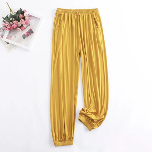 Pantalon Pyjama Femme Modal Pantalon Pour Femme nouveau printemps automne doux Modal femmes pyjamas Pantalon vêtements de maison bas de sommeil Pantalon à jambes larges 13 couleurs SUN N.