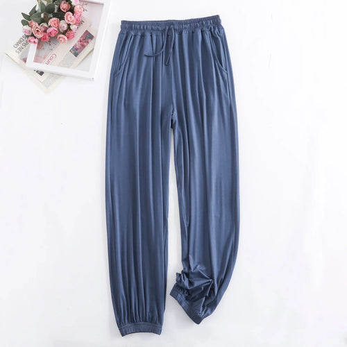 Pantalon Pyjama Femme Modal  Pantalon Pour Femme nouveau printemps automne doux Modal femmes pyjamas Pantalon vêtements de maison bas de sommeil Pantalon à jambes larges 13 couleurs SUN N.
