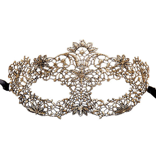 Masque de mascarade en dentelle dorée – Vénitien, élégant masque orné pour soirées thématiques ou bal masqué.