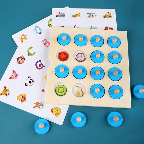 Jeu d'échecs Montessori puzzle en bois 3D, jouet logique, interaction, apprentissage précoce, jouets éducatifs pour enfants, mini SUN N.
