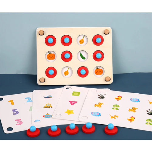 Jeu d'échecs Montessori puzzle en bois 3D, jouet logique, interaction, apprentissage précoce, jouets éducatifs pour enfants, mini SUN N.
