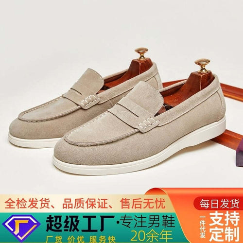Mocassins en cuir véritable homme – élégants et confortables avec finition givrée mate