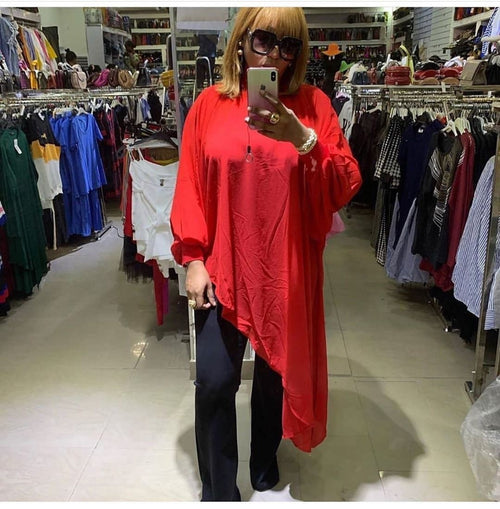 Robe chiffon grande taille femme – Style Élégant & Fluide Couleur Unie SUN N.