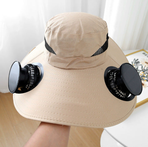 Chapeau de soleil à large bord – Ventilateur intégré, protection UV SUN N.
