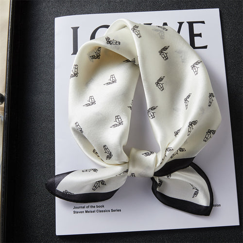 100% Silk Scarf Real Silk Premium Hangzhou Silk Small Square Scarf Spring and Autumn All-match Neck Protection Decorative Shirt Professional Scarf SUN N.