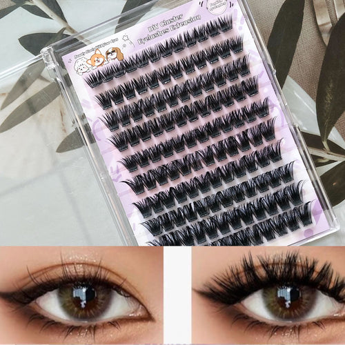 Faux Cils DIY Auto-Greffants 10 Rangées – Volume Épais, Tendance Europe & Amérique SUN N.