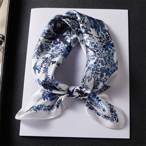 100% Silk Scarf Real Silk Premium Hangzhou Silk Small Square Scarf Spring and Autumn All-match Neck Protection Decorative Shirt Professional Scarf SUN N.