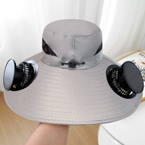 Chapeau de soleil à large bord – Ventilateur intégré, protection UV SUN N.