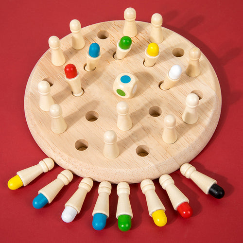 Cross-border children's wooden early education color memory chess thinking logic concentration training parent-child interactive puzzle board game SUN N.