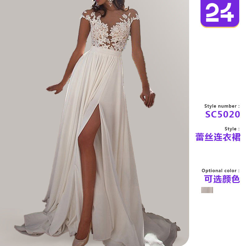 Robe de Soirée Dentelle Sexy avec Fente – Style Mariage Élégant 2026 SUN N.