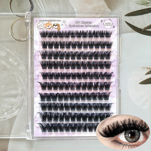 Faux Cils DIY Auto-Greffants 10 Rangées – Volume Épais, Tendance Europe & Amérique SUN N.