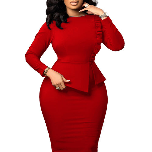 D356 European and American Amazon Spring New Elegant Slim Pencil Skirt Fashion Wrap Hip African Large Size Foreign Trade Dress SUN N.