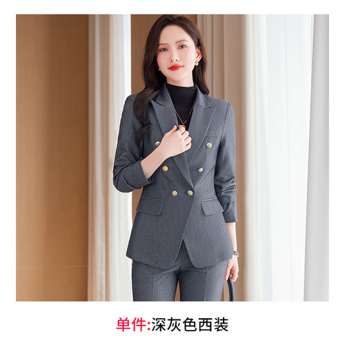 Gray suit jacket women's spring and autumn Korean style professional temperament goddess Fan Interview formal wear overalls suit suit SUN N.