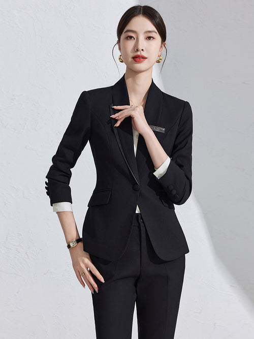 Grey Suit Jacket Women's Spring and Autumn New Business Wear Dress Temperament Goddess Fan Manager Light Workplace Suit suit SUN N.