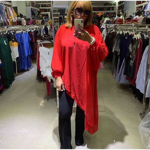 Robe chiffon grande taille femme – Style Élégant & Fluide Couleur Unie SUN N.