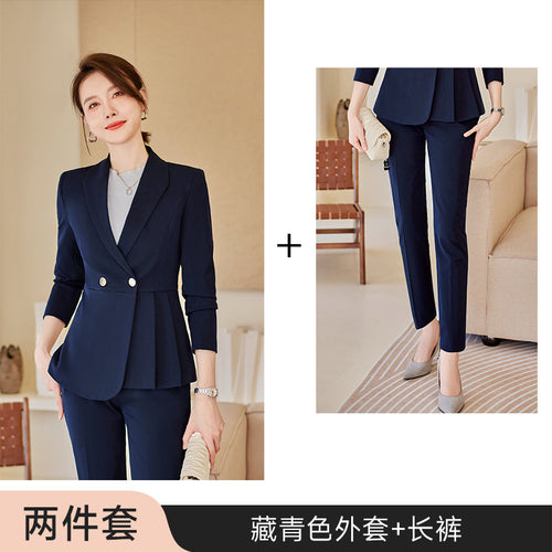 Suit suit Women's Autumn New Business Wear Fashion Elegant Goddess Fan Suit Dress Hotel Manager Work Clothes SUN N.