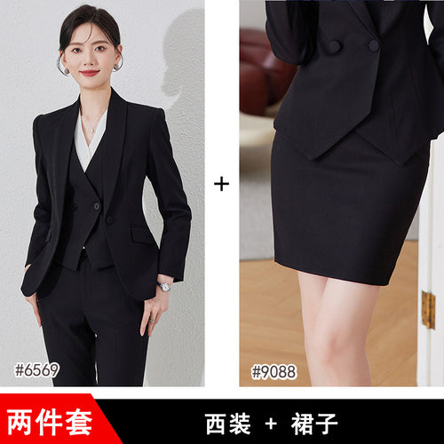 Grey Suit Jacket Women's Spring and Autumn New Business Wear Dress Temperament Goddess Fan Manager Light Workplace Suit suit SUN N.