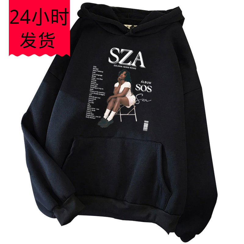 Sza Sos Album Hoodie Sza Fan Hoodie Unisex Harajuku Sweatshi SUN N.