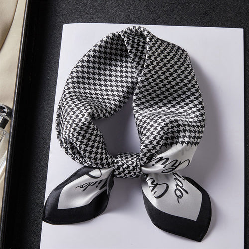 100% Silk Scarf Real Silk Premium Hangzhou Silk Small Square Scarf Spring and Autumn All-match Neck Protection Decorative Shirt Professional Scarf SUN N.