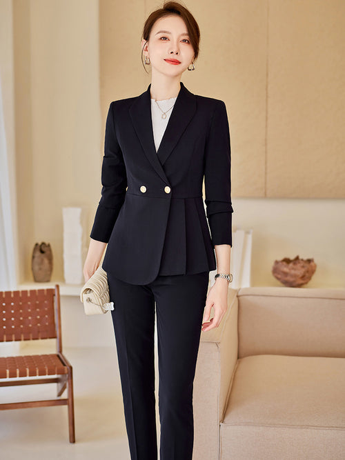 Suit suit Women's Autumn New Business Wear Fashion Elegant Goddess Fan Suit Dress Hotel Manager Work Clothes SUN N.