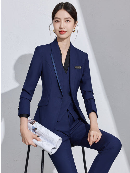 Grey Suit Jacket Women's Spring and Autumn New Business Wear Dress Temperament Goddess Fan Manager Light Workplace Suit suit SUN N.