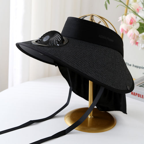 Chapeau de soleil à large bord – Ventilateur intégré, protection UV SUN N.