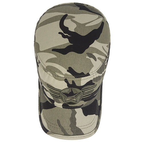 Spring and Summer New Fashion All-match Hat Men's Outdoor Cotton Sunshade Camouflage Flat Hat Sports Casual Sunscreen Hat SUN N.
