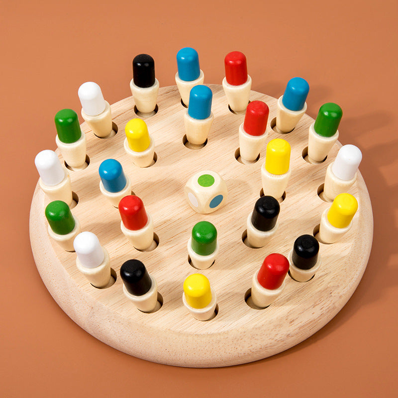 Cross-border children's wooden early education color memory chess thinking logic concentration training parent-child interactive puzzle board game SUN N.