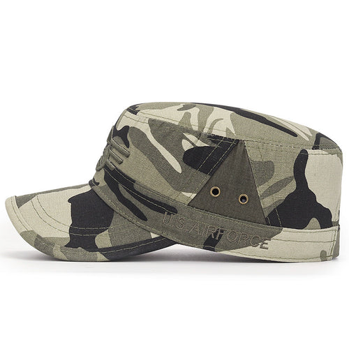 Spring and Summer New Fashion All-match Hat Men's Outdoor Cotton Sunshade Camouflage Flat Hat Sports Casual Sunscreen Hat SUN N.
