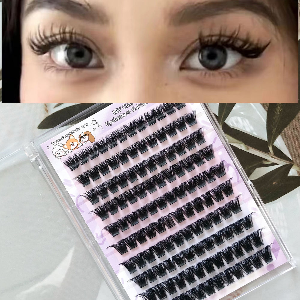 Faux Cils DIY Auto-Greffants 10 Rangées – Volume Épais, Tendance Europe & Amérique SUN N.