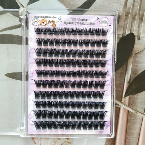 Faux Cils DIY Auto-Greffants 10 Rangées – Volume Épais, Tendance Europe & Amérique SUN N.