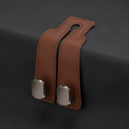 Car rear seat storage small hook turned leather zinc alloy ABS car double hook SUN N.